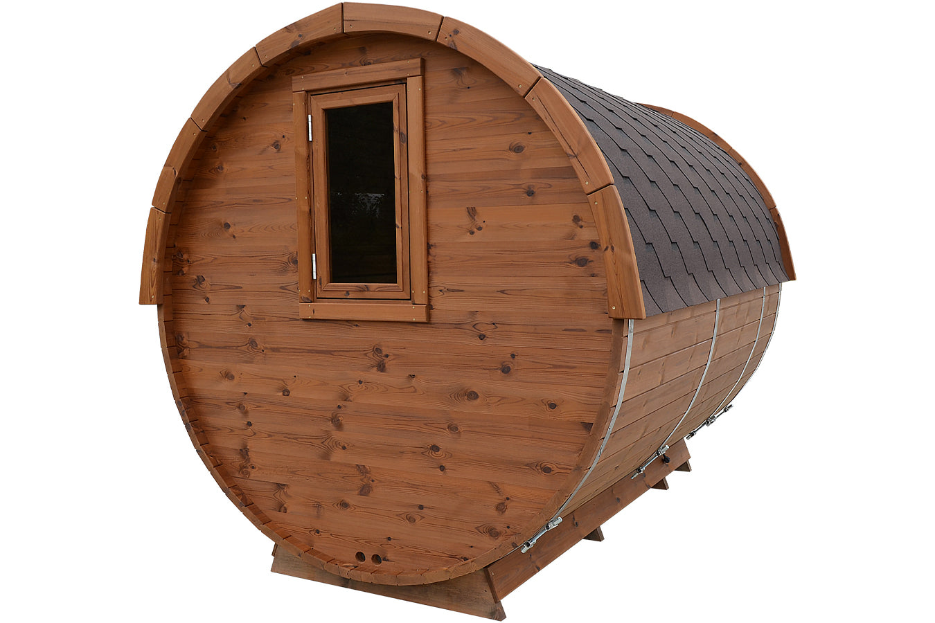 Premium Fasssauna mit Vorraum & Terrasse - TubSauna Deluxe 450