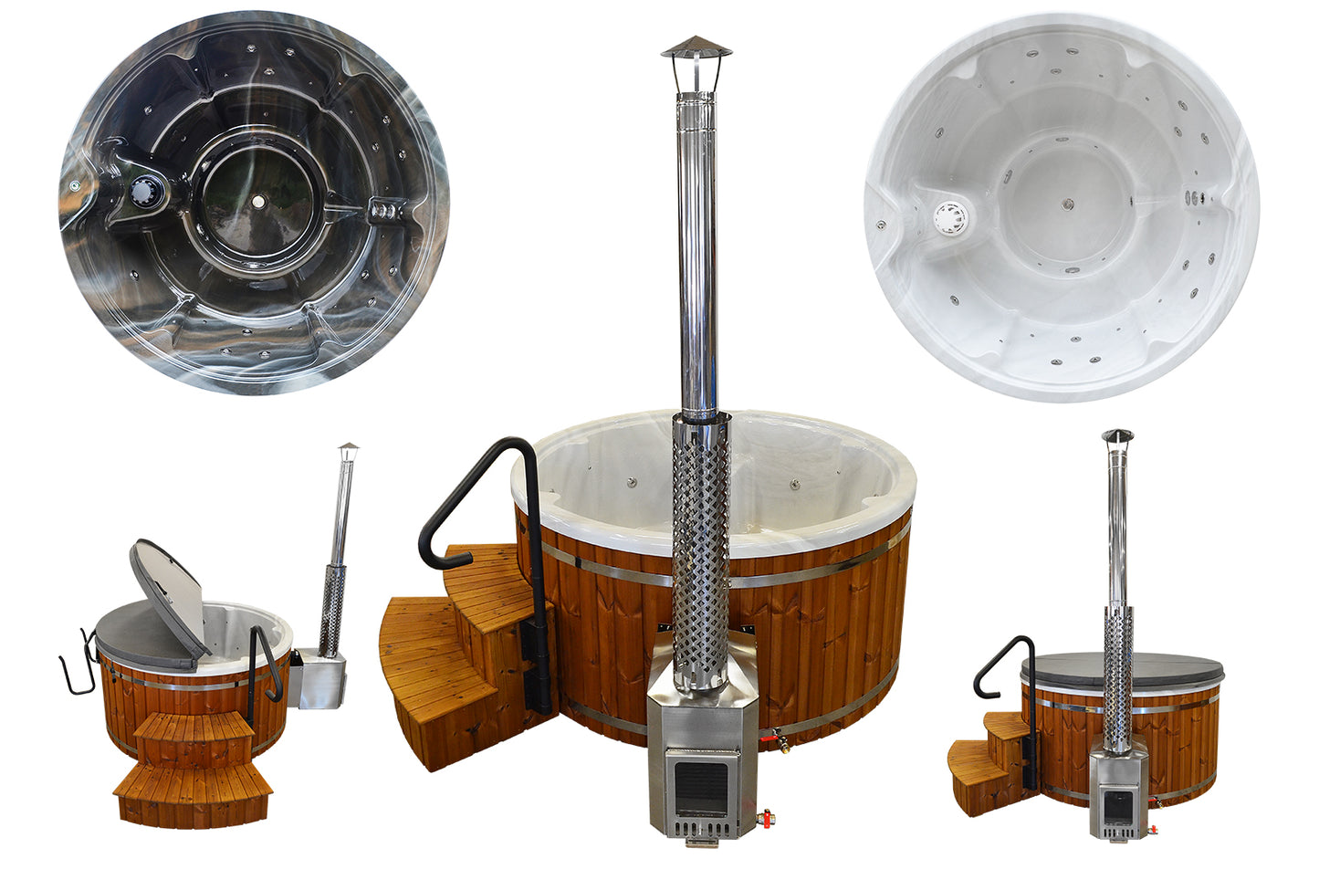 Wellness 6 OPTIMAL - Premium Hot Tub Badefass  Ø 205 mit Whirlpool-Funktion