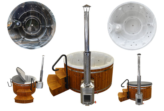 Wellness 6 OPTIMAL - Premium Hot Tub Badefass  Ø 205 mit Whirlpool-Funktion