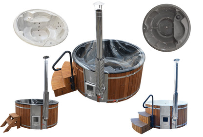 Wellness 4+2 OPTIMAL - Premium Hot Tub Badefass Ø 205 mit Whirlpool-Funktion
