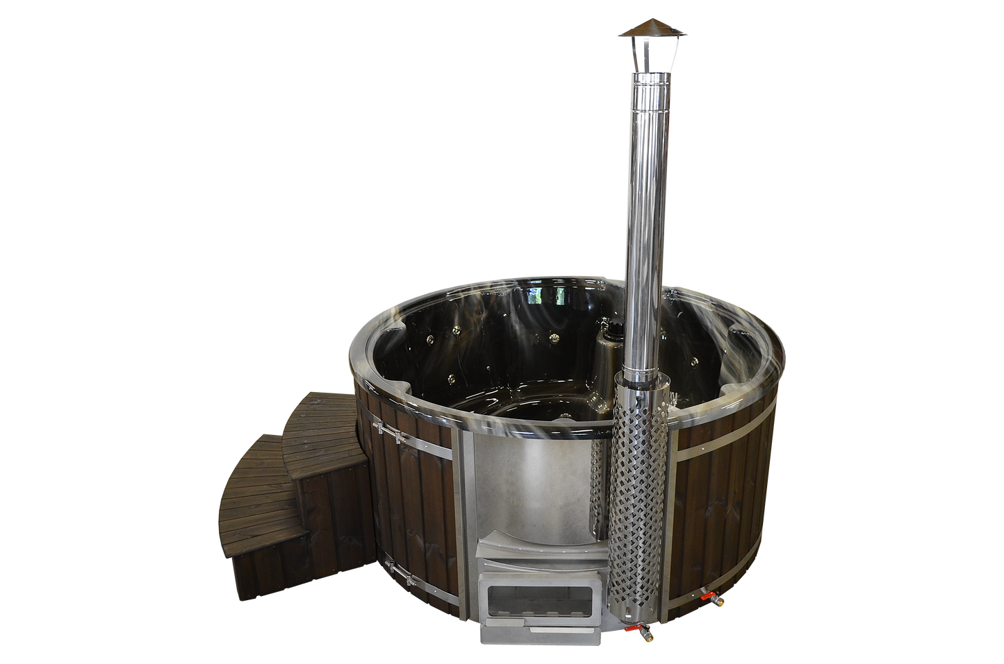 Wellness 7 PRIME - Premium Hot Tub Badefass XL Ø 225 mit Hybrid-Heizung & Whirlpool-Funktion