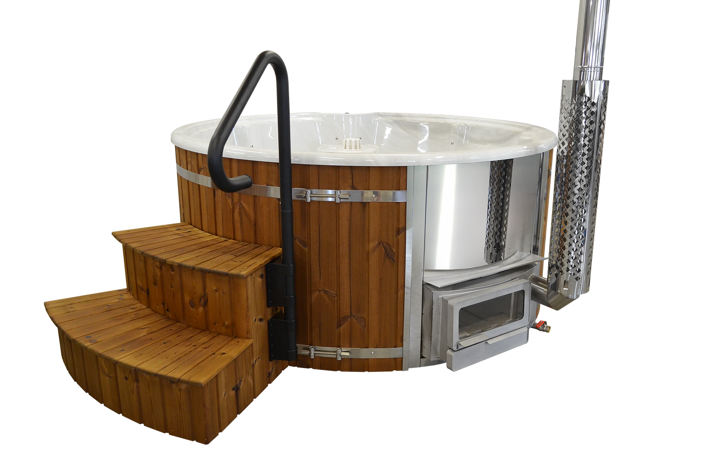 Wellness 7 PRIME - Premium Hot Tub Badefass XL Ø 225 mit Hybrid-Heizung & Whirlpool-Funktion