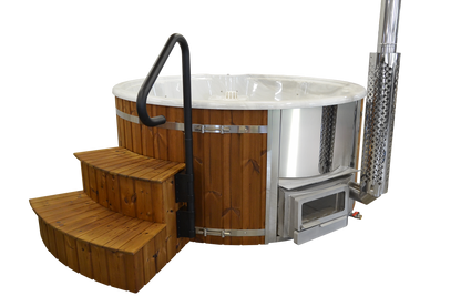 Wellness 7 PRIME - Premium Hot Tub Badefass XL Ø 225 mit Hybrid-Heizung & Whirlpool-Funktion