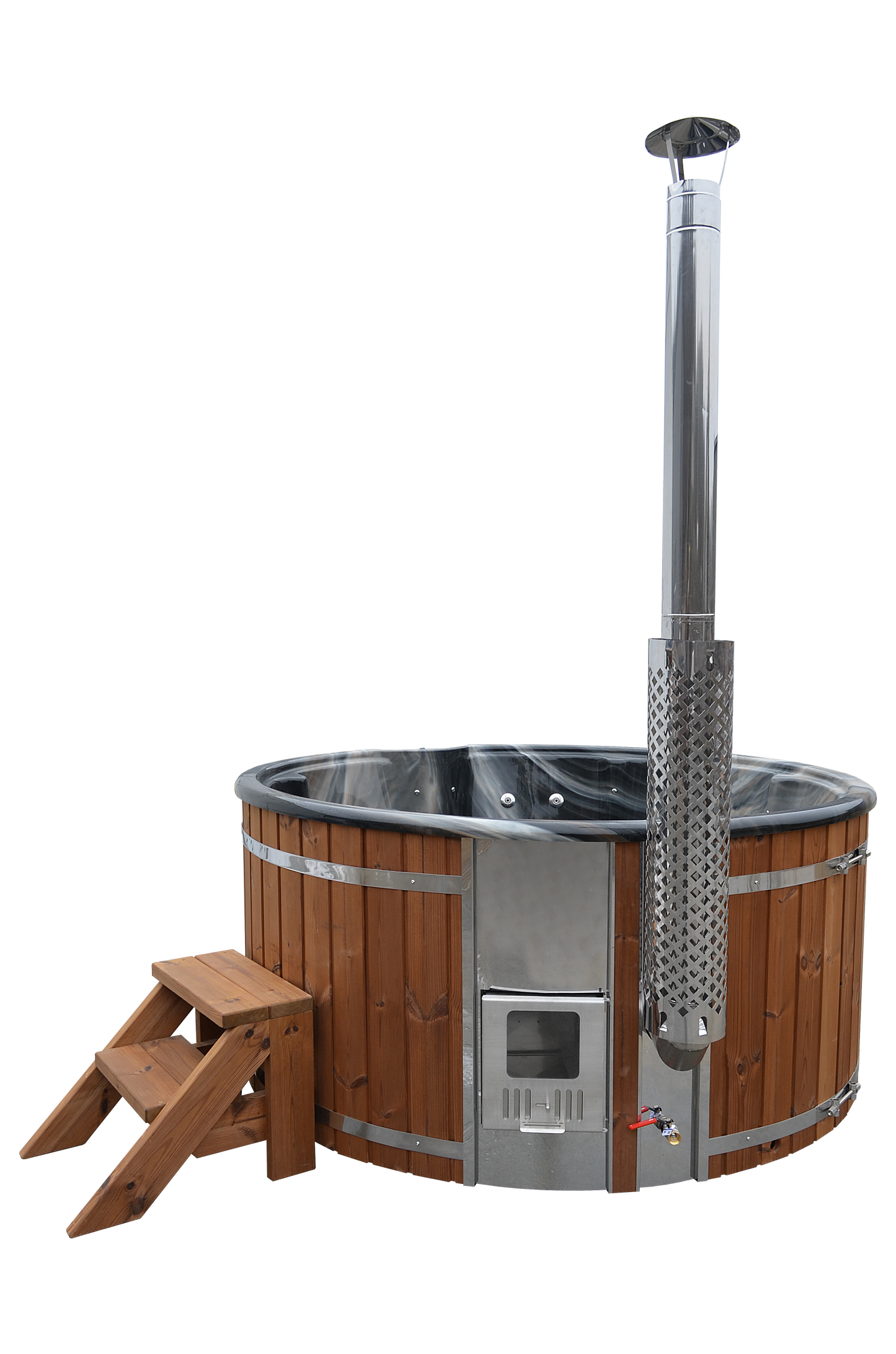 Wellness 4+2 OPTIMAL - Premium Hot Tub Badefass Ø 205 mit Whirlpool-Funktion