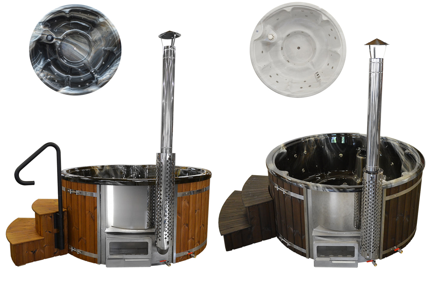 Wellness 7 PRIME - Premium Hot Tub Badefass XL Ø 225 mit Hybrid-Heizung & Whirlpool-Funktion