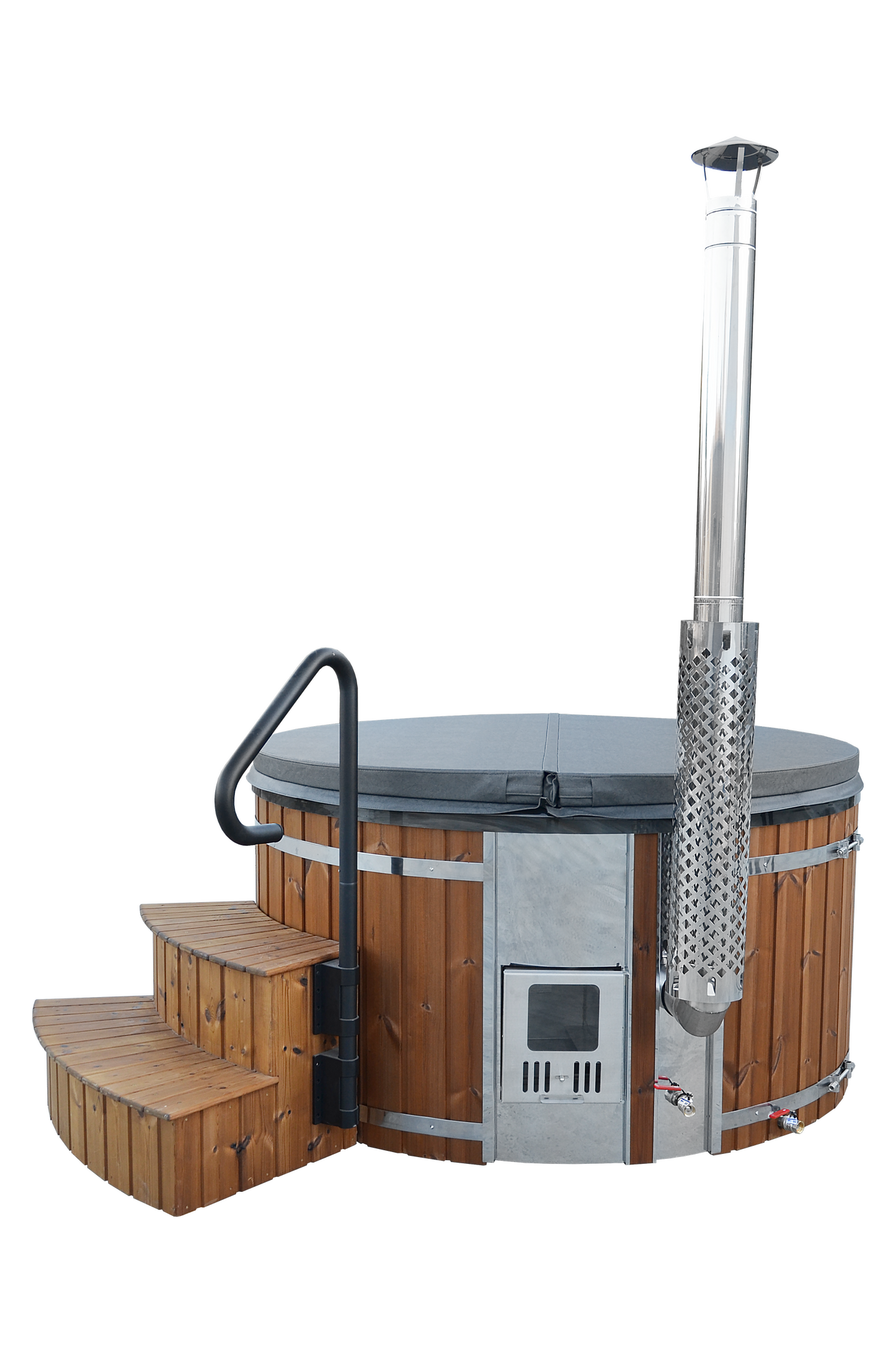 Wellness 5+2 PRIME - Premium Hot Tub Badefass XL Ø 225 mit Hybrid-Heizung & Whirlpool