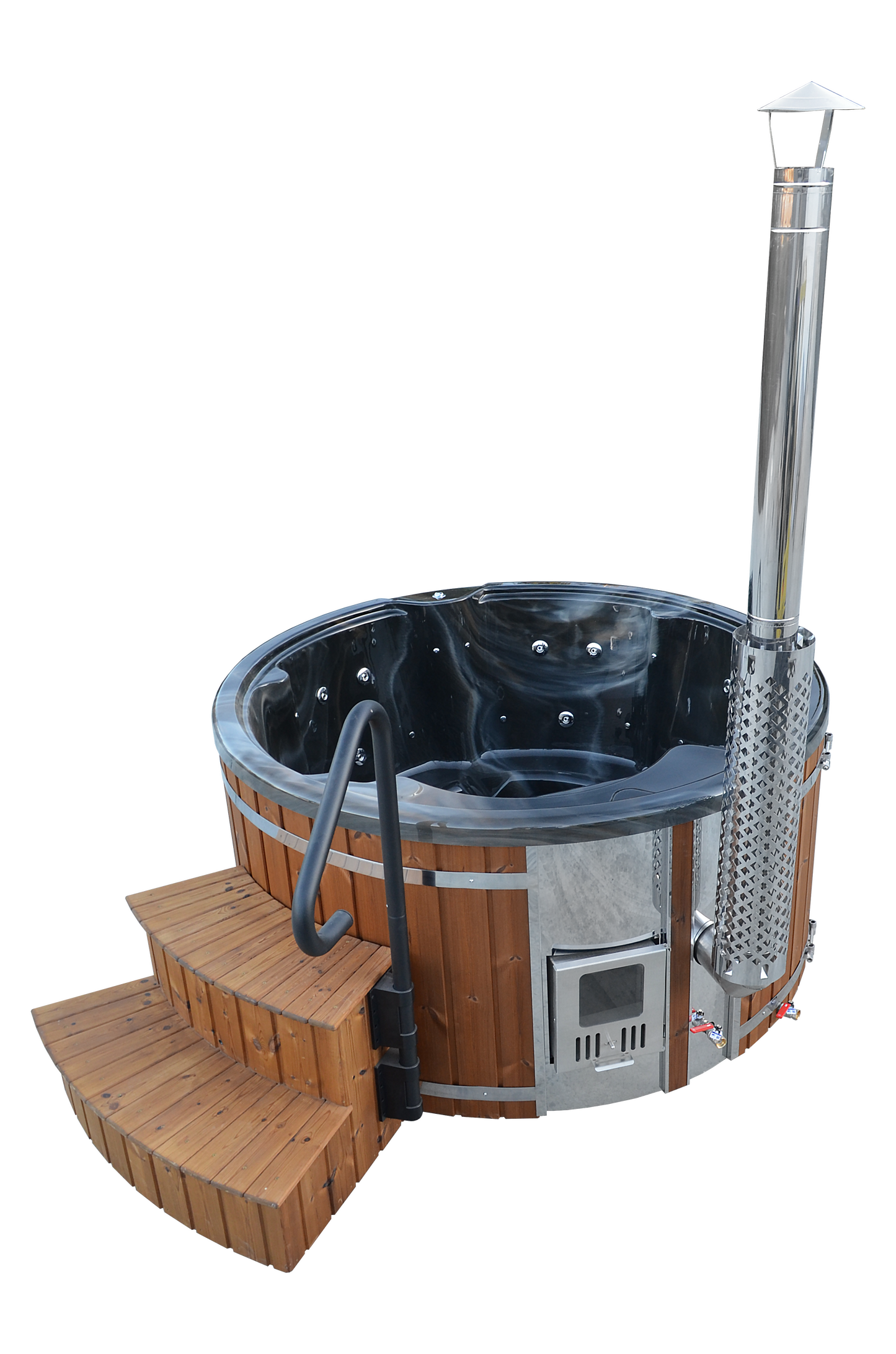 Wellness 4+2 PRIME - Premium Hot Tub Badefass  Ø 205 mit Hybrid-Heizung & Whirlpool-Funktion