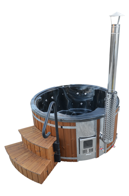 Wellness 4+2 PRIME - Premium Hot Tub Badefass  Ø 205 mit Hybrid-Heizung & Whirlpool-Funktion