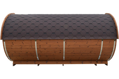 Premium Fasssauna mit Vorraum & Terrasse - TubSauna Deluxe 450