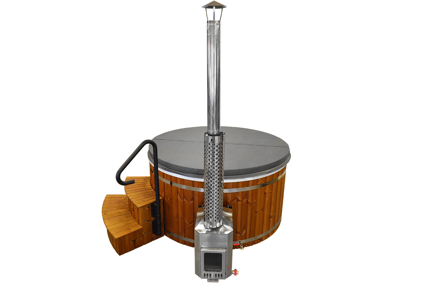 Wellness 6 BASIC – Premium Hot Tub & Badefass Ø 205 cm mit Holzofen konfigurierbar